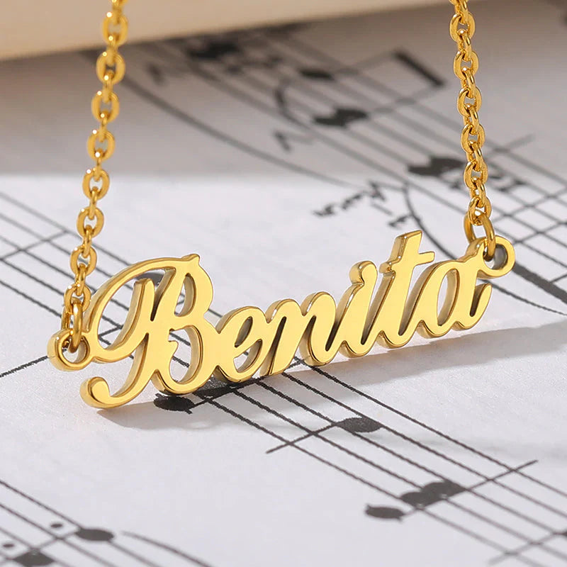 Gold Plated Simple Arabic Name Necklace