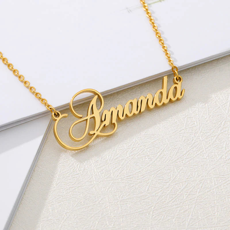 Gold Plated Stylish Name Necklace