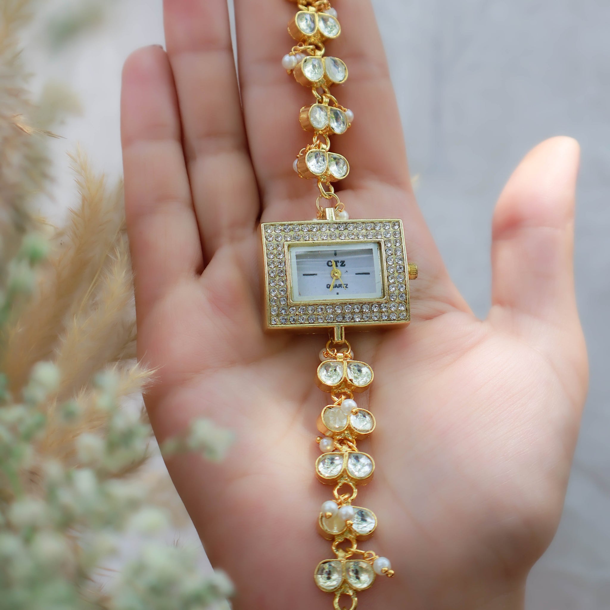 Kundan Stones Wrist Watch