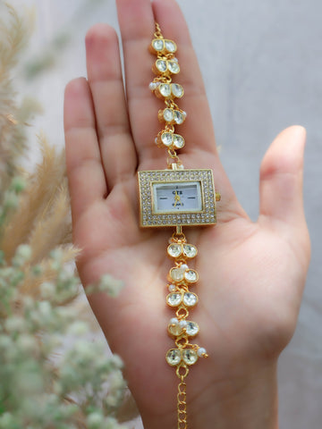 Kundan Stones Wrist Watch
